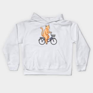 Cat with Bicycle Kids Hoodie